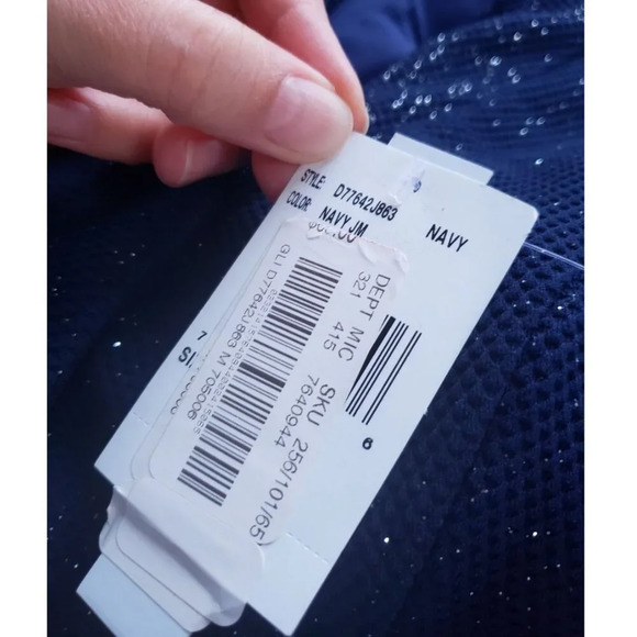 BNWT Navy Blue with Sparkles Cross back and Lace Dress - Picture 8 of 8